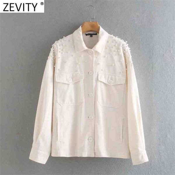 women fashion pearl decoration chic jacket ladies pockets patch breasted casual loose coat leisure brand ct562 210420, Black;brown
women fashion pearl decoration chic jacket ladies pockets patch breasted casual loose coat leisure brand ct562 210420, Black;brown