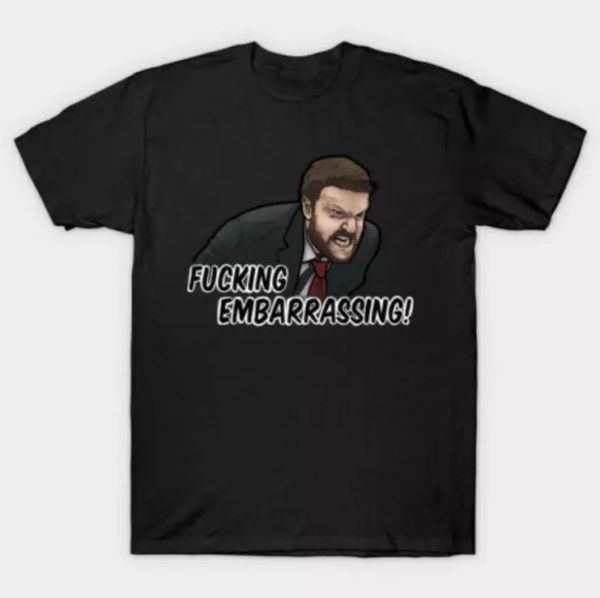 R1 Letterkenny Coach Dan This Is F*cking Emabarassing Funny Black T-Shirt S-6XL, White;black
R1 Letterkenny Coach Dan This Is F*cking Emabarassing Funny Black T-Shirt S-6XL, White;black