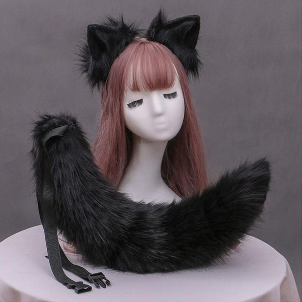simulation plush cat ears headband with solid color bendable furry animal long tail set kawaii anime cosplay costume hair accessories
simulation plush cat ears headband with solid color bendable furry animal long tail set kawaii anime cosplay costume hair accessories