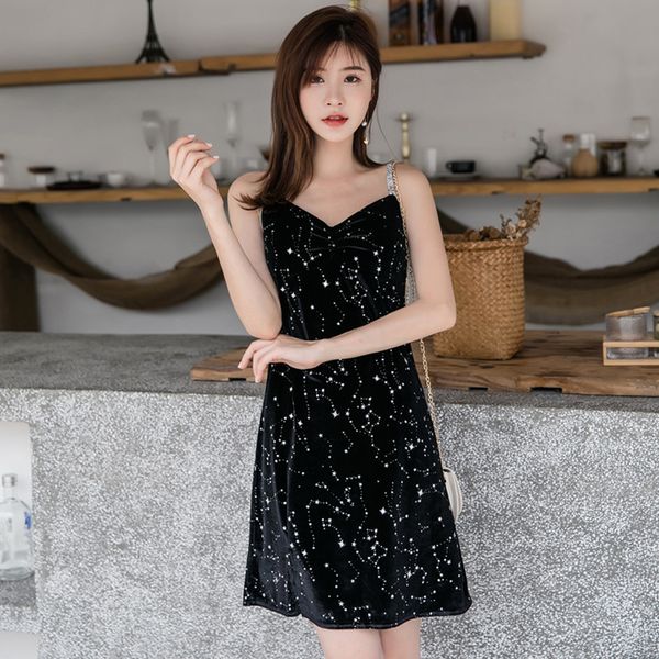 dresses summer women sequins spaghetti strap dress v-neck hign waist slim casual ladies black mini dresses, Black;gray
dresses summer women sequins spaghetti strap dress v-neck hign waist slim casual ladies black mini dresses, Black;gray