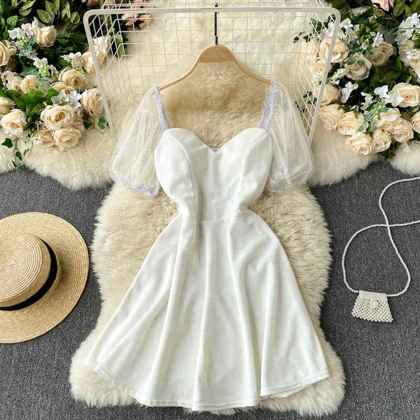 two piece dress see through mesh patchwork puff sleeve mini robe femme vestidos 2021 fashion women summer a-line sweet korean, White
two piece dress see through mesh patchwork puff sleeve mini robe femme vestidos 2021 fashion women summer a-line sweet korean, White