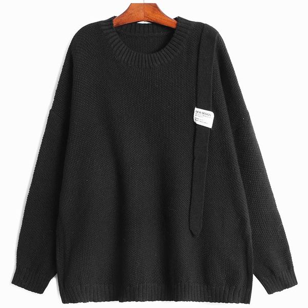 women's sweaters black big size ribbon knitting sweater round neck long sleeve women pullovers fashion autumn winter 2021 n244, White;black
women's sweaters black big size ribbon knitting sweater round neck long sleeve women pullovers fashion autumn winter 2021 n244, White;black