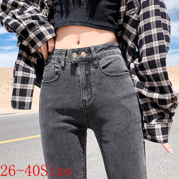 women's jeans 2021 autumn and winter ladies plus size 26-40 double button high waist all-match slim fashion pencil trousers, Blue
women's jeans 2021 autumn and winter ladies plus size 26-40 double button high waist all-match slim fashion pencil trousers, Blue