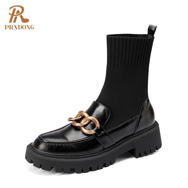 boots genuine leather sock 2021 women ankle chunky heels platform round toe autumn winter female classic shoes dress, Black
boots genuine leather sock 2021 women ankle chunky heels platform round toe autumn winter female classic shoes dress, Black