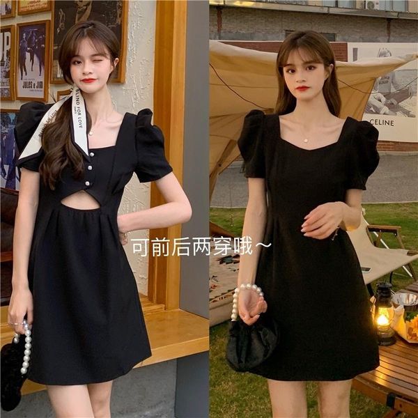 casual dresses summer 2021 korean style square collar hollow-out short sleeve dress for women french fairy, Black;gray
casual dresses summer 2021 korean style square collar hollow-out short sleeve dress for women french fairy, Black;gray