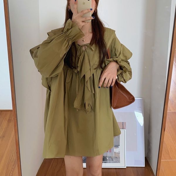 dresses doll korean style autumn elegant fashion solid ruffles long sleeve sweet es vestidos, Black;gray
dresses doll korean style autumn elegant fashion solid ruffles long sleeve sweet es vestidos, Black;gray