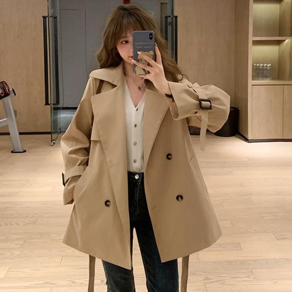 women's trench coats woman coat jacket 2021 korean fashion commute solid lapel double-breasted belt waist wide loose windbreaker jacket, Tan;black
women's trench coats woman coat jacket 2021 korean fashion commute solid lapel double-breasted belt waist wide loose windbreaker jacket, Tan;black
