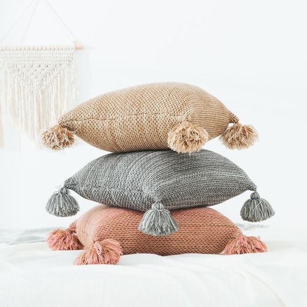 cushion/decorative pillow cotton two-color thread mixed knitting cushion cover classic tassel pillowcase soft decorative korean throw
cushion/decorative pillow cotton two-color thread mixed knitting cushion cover classic tassel pillowcase soft decorative korean throw