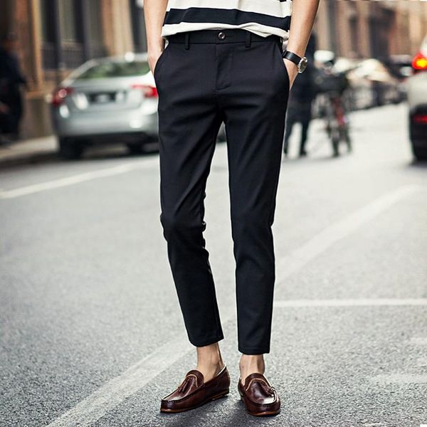 men's solid color fashion trend boutique stretch slim business dress suit pants / wedding trousers, Black
men's solid color fashion trend boutique stretch slim business dress suit pants / wedding trousers, Black