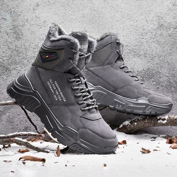men shoes keep warm winter boots faux suede outdoor high sneakers mens dad shoes non slip mens boots plush cotton shoes, Black
men shoes keep warm winter boots faux suede outdoor high sneakers mens dad shoes non slip mens boots plush cotton shoes, Black