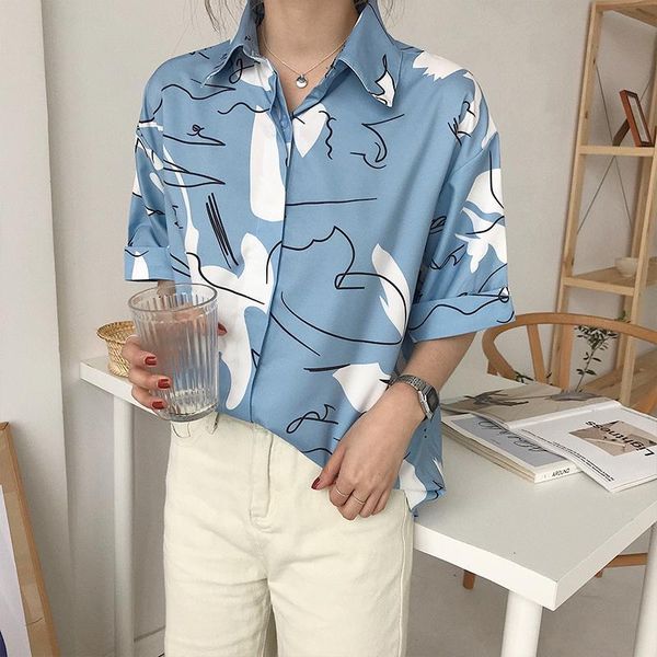 women's blouses & harajuku printing blouse korean causal female shirt summer short sleeve turn-down collar shirts women blusas l0lh, White
women's blouses & harajuku printing blouse korean causal female shirt summer short sleeve turn-down collar shirts women blusas l0lh, White