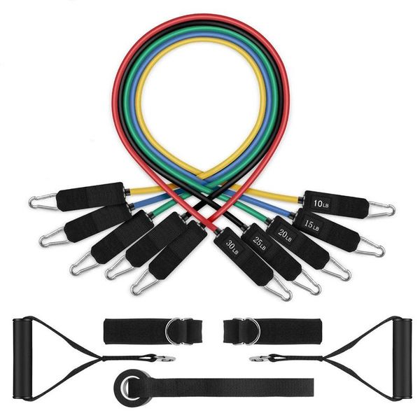 11pcs resistance bands set including stackable exercise with door anchor foam handle foot ring&carrying case
11pcs resistance bands set including stackable exercise with door anchor foam handle foot ring&carrying case