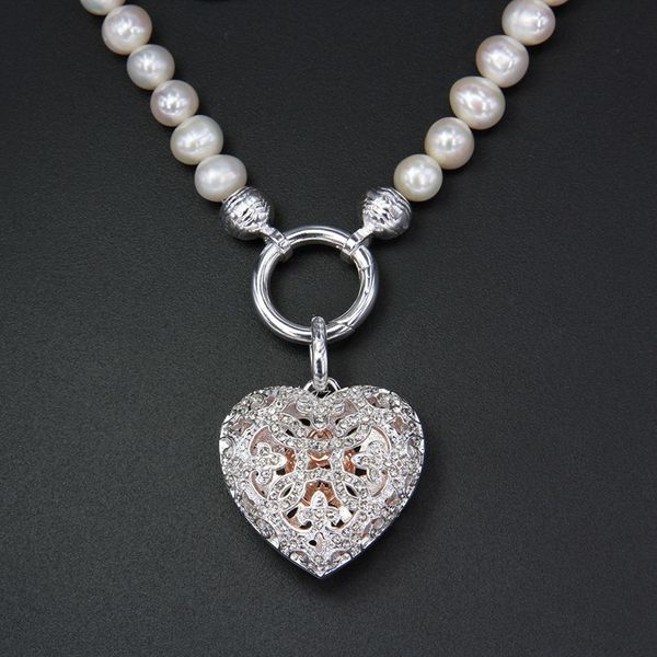 thomas white zircon-paved freshwater pearl necklace with open-able locket heart pendant, european fine jewelry for women ts n309 j1218, Silver
thomas white zircon-paved freshwater pearl necklace with open-able locket heart pendant, european fine jewelry for women ts n309 j1218, Silver