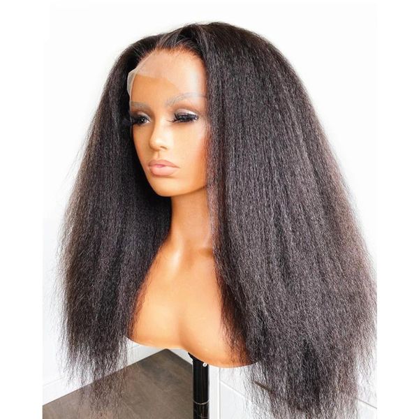 synthetic wigs glueless heat resistant 180 density kinky straight natural black lace front wig with baby hair for women
synthetic wigs glueless heat resistant 180 density kinky straight natural black lace front wig with baby hair for women