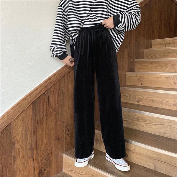 women's pants & capris alien kitty velvet straight slender 2021 chic autumn elastic waist women casual solid loose wide leg tro, Black;white
women's pants & capris alien kitty velvet straight slender 2021 chic autumn elastic waist women casual solid loose wide leg tro, Black;white