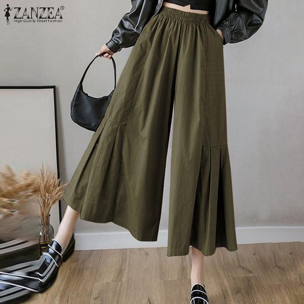 women's pants & capris zanzea fashion female elastic waist solid pleated side pocket trousers casual ruffle wide leg oversized 5xl, Black;white
women's pants & capris zanzea fashion female elastic waist solid pleated side pocket trousers casual ruffle wide leg oversized 5xl, Black;white