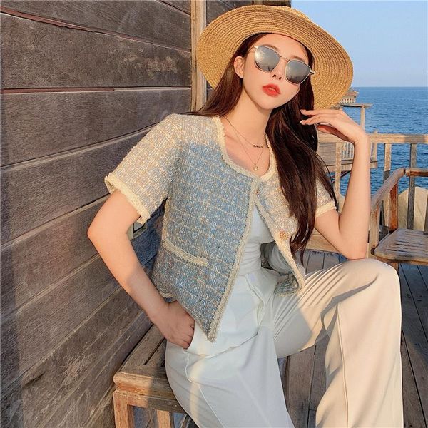 ms short coat the summer 2021 comfortable leisure cardigan jacket outside han edition grid round collar dress women's jackets, Black;brown
ms short coat the summer 2021 comfortable leisure cardigan jacket outside han edition grid round collar dress women's jackets, Black;brown