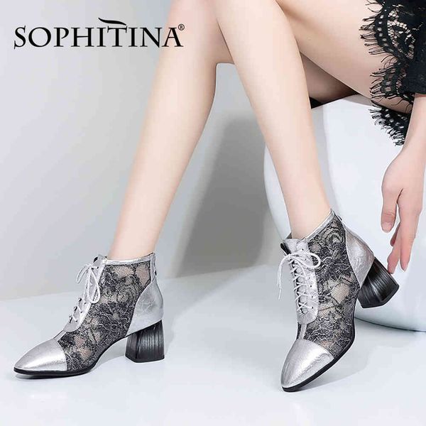 sophitina women's ankle boots round toe lace up silver cutout lace elegant breathable ladies summer autumn women's shoes po698 210, Black
sophitina women's ankle boots round toe lace up silver cutout lace elegant breathable ladies summer autumn women's shoes po698 210, Black