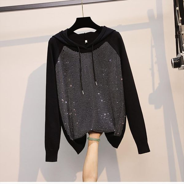 fashion diamond black spring harajuku women sweaters plus size loose knit hooded long sleeved clothes big xl, White;black
fashion diamond black spring harajuku women sweaters plus size loose knit hooded long sleeved clothes big xl, White;black