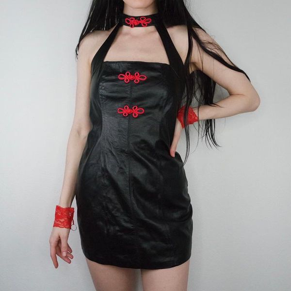 casual dresses vintage chinese style bodycon faux leather dress women slim knot button clothes gothic elegant party club black, Black;gray
casual dresses vintage chinese style bodycon faux leather dress women slim knot button clothes gothic elegant party club black, Black;gray