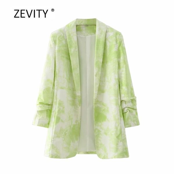 women fresh tie dye print open stitching blazer pleated sleeve office lady causal stylish outwear suit coat c532 210420, Black
women fresh tie dye print open stitching blazer pleated sleeve office lady causal stylish outwear suit coat c532 210420, Black