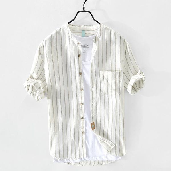 men's dress shirts z916 casual linen short sleeve shirt and coat in spring summer, White;black
men's dress shirts z916 casual linen short sleeve shirt and coat in spring summer, White;black