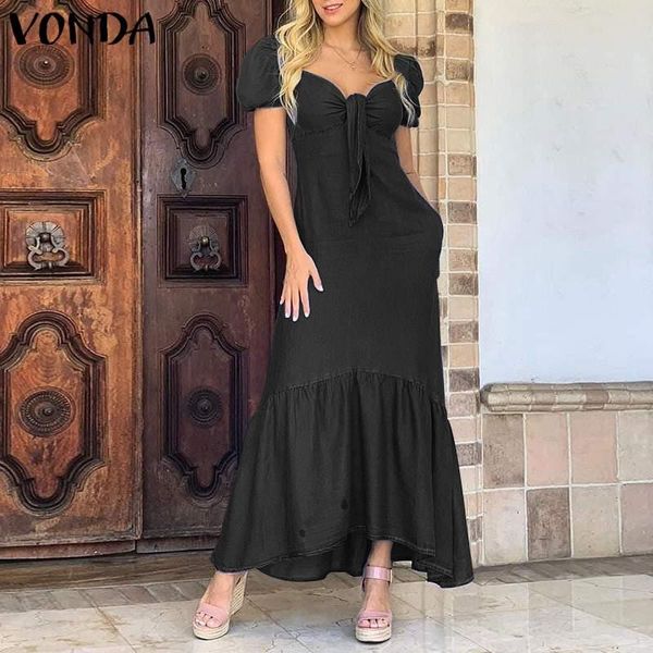 casual dresses summer maxi dress lace-up denim short sleeve pleated vonda bohemian party vestidos plus size beach sundress, Black;gray
casual dresses summer maxi dress lace-up denim short sleeve pleated vonda bohemian party vestidos plus size beach sundress, Black;gray