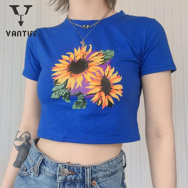 women's t-shirt y2k fashion women 2021 summer round neck sunflower print crop short for female woman tshirts, White
women's t-shirt y2k fashion women 2021 summer round neck sunflower print crop short for female woman tshirts, White
