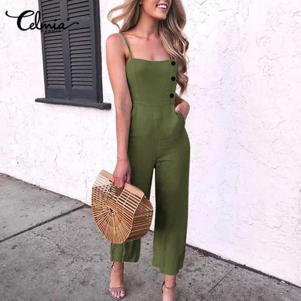 summer sleeveless spaghetti straps casual solid playsuits rompers women jumpsuits celmia 2021 plus size linen work overalls women's &, Black;white
summer sleeveless spaghetti straps casual solid playsuits rompers women jumpsuits celmia 2021 plus size linen work overalls women's &, Black;white