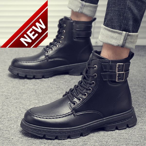 2021 autumn and winter medium high martin men's casual fashion leather boots british wind work shoes motorcycle, Black
2021 autumn and winter medium high martin men's casual fashion leather boots british wind work shoes motorcycle, Black