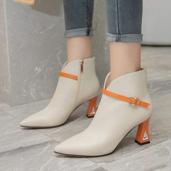 boots 2021autumn fashion ankle pointed toe thin high heels women's short shoes ladies size 43, Black
boots 2021autumn fashion ankle pointed toe thin high heels women's short shoes ladies size 43, Black