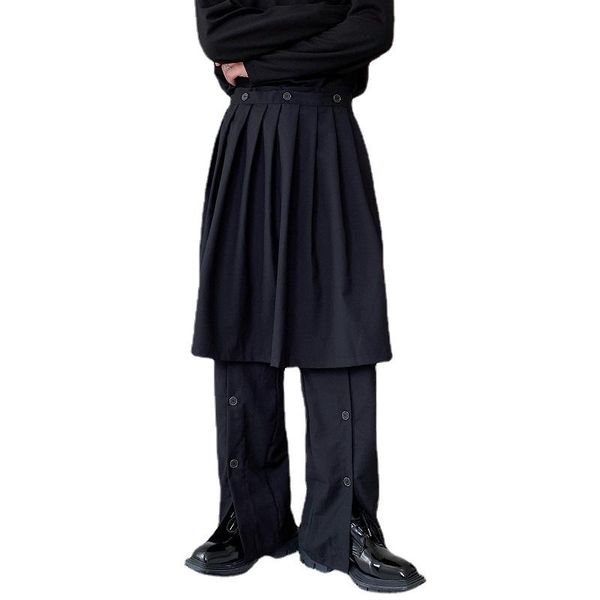 men's pants men detachable skirt buttons trend fashion elastic waist loose casual pant dark black streetwear gothic stage clothing
men's pants men detachable skirt buttons trend fashion elastic waist loose casual pant dark black streetwear gothic stage clothing