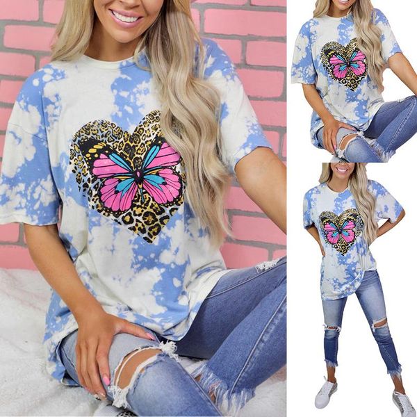 women's t-shirt donsignet fashion casual round neck pullover butterfly print loose plus size short-sleeved, White
women's t-shirt donsignet fashion casual round neck pullover butterfly print loose plus size short-sleeved, White
