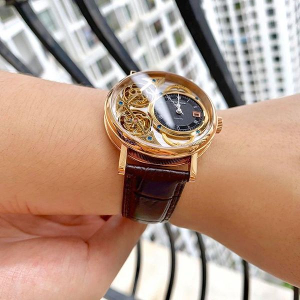 reef tiger brand fashion watches mens skeleton mechanical watch rose gold case wit steel bracelet ultra thin rga1995 wristwatches, Slivery;brown
reef tiger brand fashion watches mens skeleton mechanical watch rose gold case wit steel bracelet ultra thin rga1995 wristwatches, Slivery;brown
