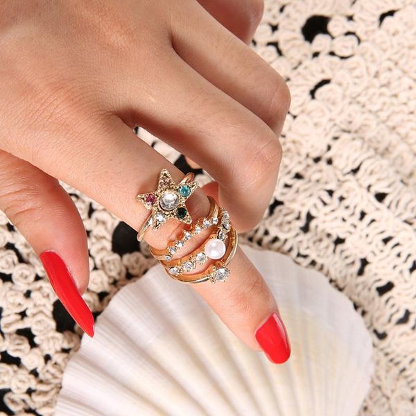 wedding rings bohemian vintage ring set 4 pcs/set pearl crystal star finger knuckles for women jewelry party, Slivery;golden
wedding rings bohemian vintage ring set 4 pcs/set pearl crystal star finger knuckles for women jewelry party, Slivery;golden