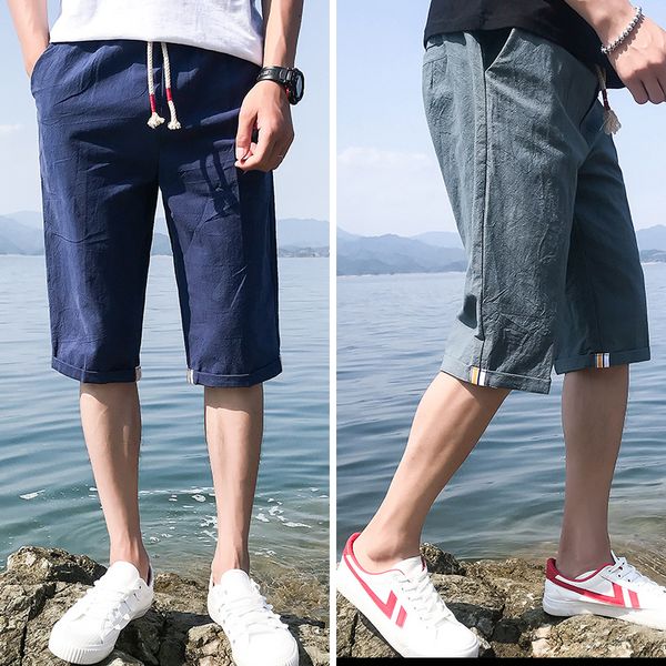 a 841 the new summer 2021 7 minutes of pants men's casual pants six points five beach shorts thin fashion pants in the summer, Blue
a 841 the new summer 2021 7 minutes of pants men's casual pants six points five beach shorts thin fashion pants in the summer, Blue