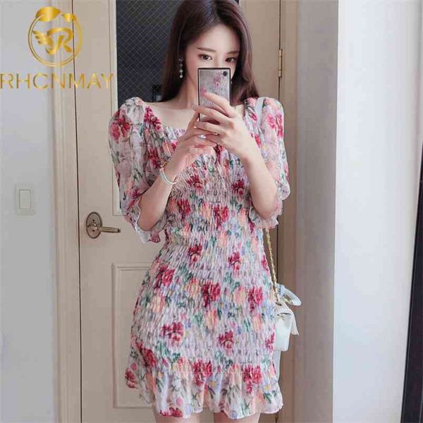 korean style square collar puff sleeve chiffon dress women floral print slim waist vintage es fashion summer pleated 210506, Black;gray
korean style square collar puff sleeve chiffon dress women floral print slim waist vintage es fashion summer pleated 210506, Black;gray