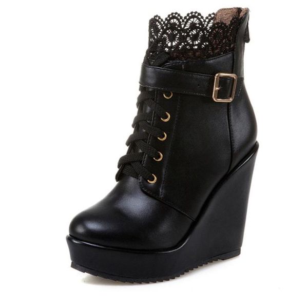 boots fashion lace black platform wedge ankle for women up bridal shoes wedding white ladies gothic punk
boots fashion lace black platform wedge ankle for women up bridal shoes wedding white ladies gothic punk
