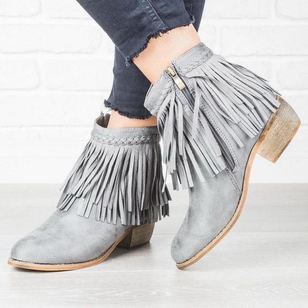 boots vogue women ankle short fringe tassels round toe retro solid low heel female zip casual booties shoes lady, Black
boots vogue women ankle short fringe tassels round toe retro solid low heel female zip casual booties shoes lady, Black