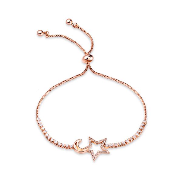 hand decoration copper plated rose gold lady's bracelet fashion diamond inlaid star moon accessories, Golden;silver
hand decoration copper plated rose gold lady's bracelet fashion diamond inlaid star moon accessories, Golden;silver
