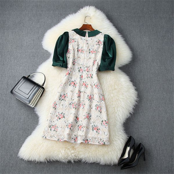 summer fashion elegant female runway designer puff hollow embroidered floral dress with pocket, Black;gray
summer fashion elegant female runway designer puff hollow embroidered floral dress with pocket, Black;gray
