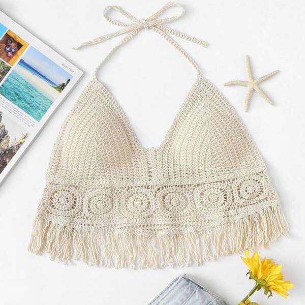 bikini crop womens tanks crochet polyester bralette boho beach camisoles halter cami knitted bra beachwear tank, White
bikini crop womens tanks crochet polyester bralette boho beach camisoles halter cami knitted bra beachwear tank, White