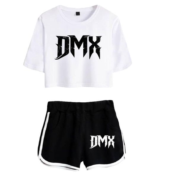 women's t-shirt dmx shirt shorts suits casual cool summer fashion set, White 
women's t-shirt dmx shirt shorts suits casual cool summer fashion set, White