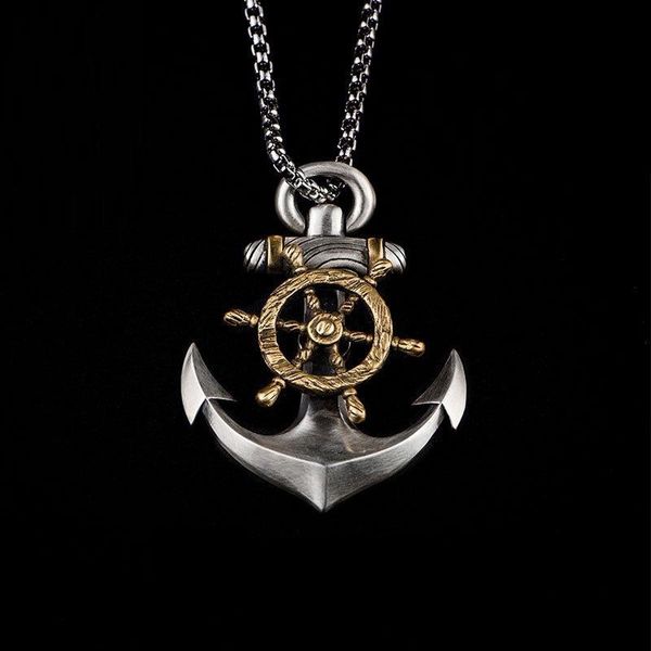 pendant necklaces men's pure copper silver color rotating ship rudder anchor street hipster hip hop necklace jewelry br dz0033
pendant necklaces men's pure copper silver color rotating ship rudder anchor street hipster hip hop necklace jewelry br dz0033