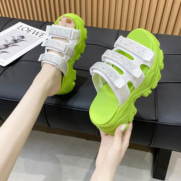 slippers chic muffins rhinestones hook&loop women creepers summer platform shoes sandalias thick soled mesh crystal slides 2021, Black
slippers chic muffins rhinestones hook&loop women creepers summer platform shoes sandalias thick soled mesh crystal slides 2021, Black