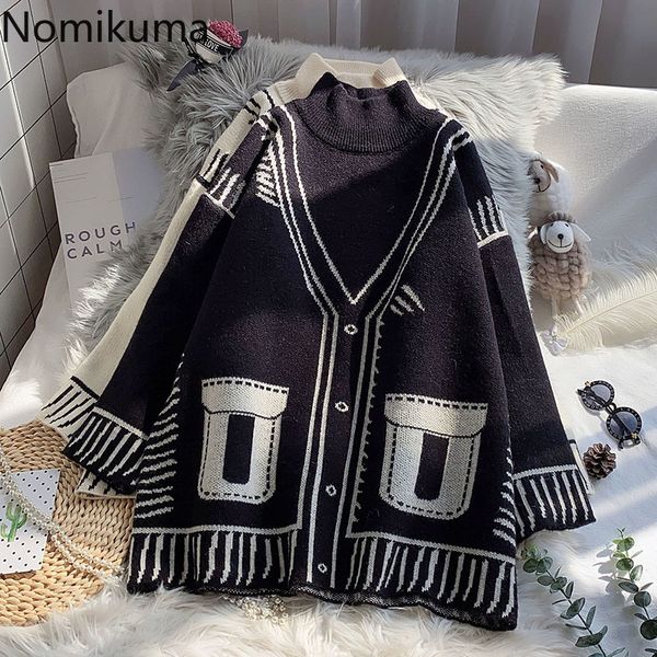 nomikuma pull femme autumn winter half turtleneck women sweater korean causal cartoon long sleeve knitted pullover 6d038 210427, White;black
nomikuma pull femme autumn winter half turtleneck women sweater korean causal cartoon long sleeve knitted pullover 6d038 210427, White;black