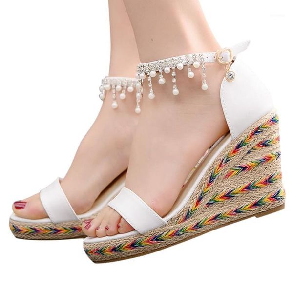 women's tassel beaded wedges sandals woven bottom wedding shoes casual sandalias de verano para mujer#n31, Black
women's tassel beaded wedges sandals woven bottom wedding shoes casual sandalias de verano para mujer#n31, Black