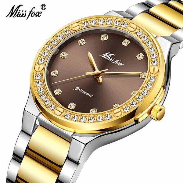 wristwatches missfox elegant women watch japan movement waterproof gold stainless steel belt analog ladies quartz luxury wristwatch 2742, Slivery;brown
wristwatches missfox elegant women watch japan movement waterproof gold stainless steel belt analog ladies quartz luxury wristwatch 2742, Slivery;brown