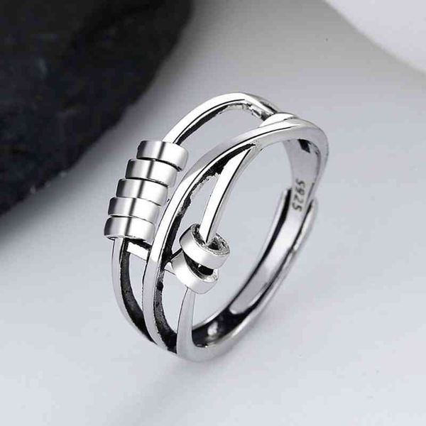 ring women men runner fidget anxiety with bead worry stress relief jewelry adjustable stacking ring, Silver
ring women men runner fidget anxiety with bead worry stress relief jewelry adjustable stacking ring, Silver
