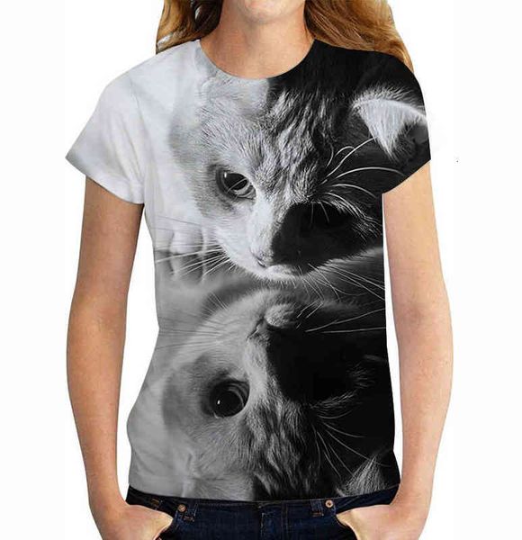 women's t-shirt cat seri printed t-shirt abstract painting round neck 3d women's short sleeve t-shirt top, White
women's t-shirt cat seri printed t-shirt abstract painting round neck 3d women's short sleeve t-shirt top, White